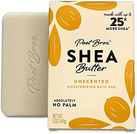 Peet Bros. | Shea Butter Moisturizing Soap Bar | Always Palm Oil-Free | 5 oz - Unscented