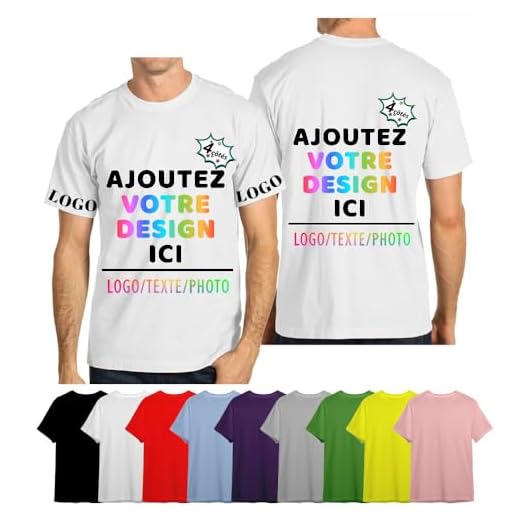 velquessa Tee Shirt Personnalisable Homme Femme, T Shirt personnalisé Ajoutez Votre Image/Texte/Logo, Tee Shirts personnalisé Entreprise/Événement Impression 4 côtés
