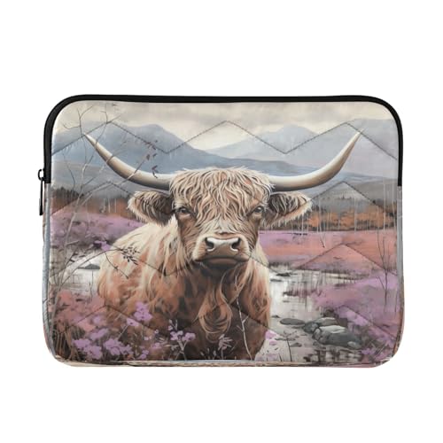 Funda para portátil Farm Highland Cow para notebooks 13-14 pulgadas miniatura 1