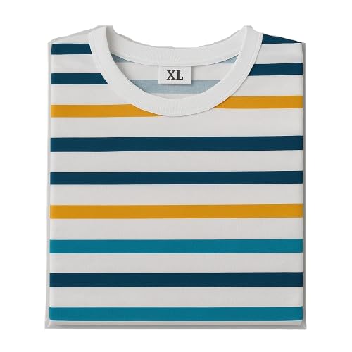 Image of Children's Striped Cotton T-Shirt, Classic Design, Multiple Colors, Age 1-7
