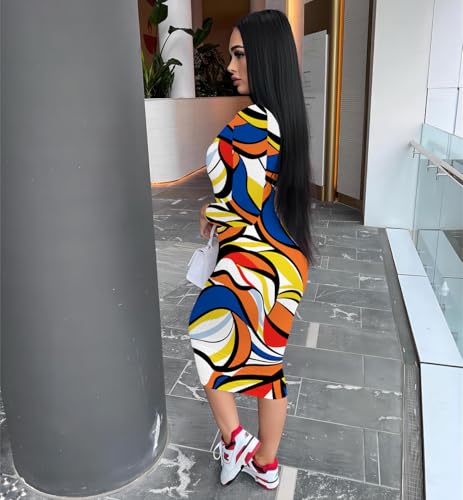 Image of Nimsruc Womens Autumn Casual Sexy Long Sleeves Bodycon Dress Basic Pencil Midi Club Dresses