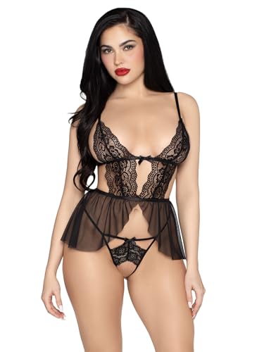 Leg Avenue Babydoll et Culotte Ouverte – Taille S