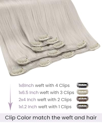 Image of LaaVoo Clip In Hair Extensions, Straight Soft Hair, 20 Inch 5Pcs 80g | Clip On Extensions Human Hair Adopt Flexible Structure, Support Tool-Free Installation, And Removal