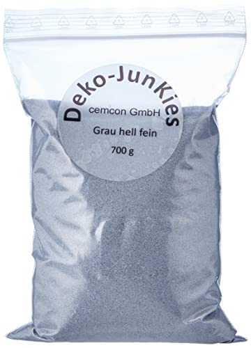 Deko-Junkies - Arena Decorativa para Manualidades (Arena de Cuarzo, Fina), Color Gris Claro