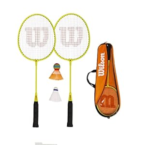 Wilson 2 x Tour Junior Badminton Rackets + 6 Shuttles