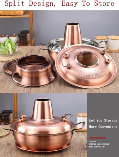 Olla tradicional china de cobre para hot pot 34 cm miniatura 4