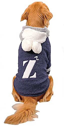MaruPetペット犬服 冬用 柴犬 秋田犬 中型 大型犬用 綿服 スウェット 帽子付き 犬洋服 保温 お出掛け用 二脚