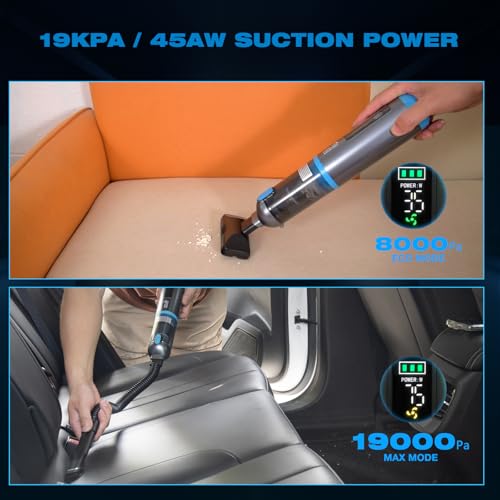 Image of HAUSMEISTER Airflex One Cordless Car Vacuum 16000Pa, 4-in-1 Handheld Vacuum with Air Duster & Inflator, Portable Mini Vac for Car Detailing, Pet Hair, Keyboard Cleaning (Gray)