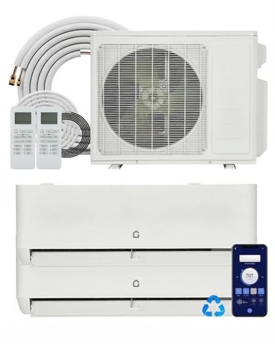 18000 BTU Dual Zone Mini Split Air Conditioner with Heat