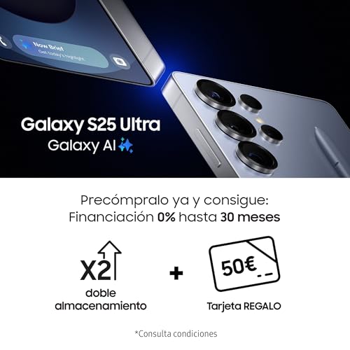 Samsung Galaxy S25 Ultra 1TB Teléfono Móvil con IA, Galaxy AI, 12GB RAM, Cámara 200MP, Dual SIM, IP68, Garantía del Fabricante 3 Años + 1 Año Extra, Titanio Azul (Versión Española) - Imagen 3