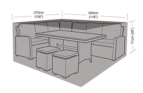 Garland Products LimitedLARGE BLACK CASUAL GARDEN DINING SET COVER 300CM FURNITURE PROTECTION