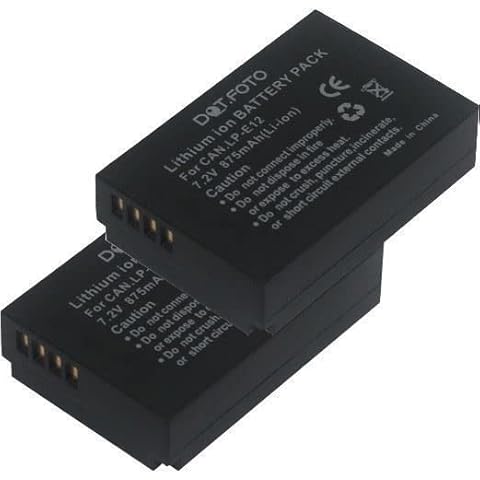 2 x Dot.Foto LP-E12 Premium 7.2v / 875mAh Rechargeable Battery for Canon Cover