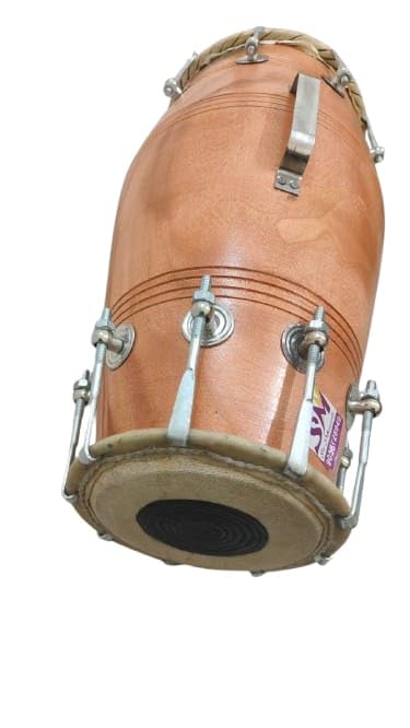 Image of Sai Musical Naal Dholak Drum Mango Wood Bolt Tuned Khol Dhol For Bhajan Kirtan Yoga.