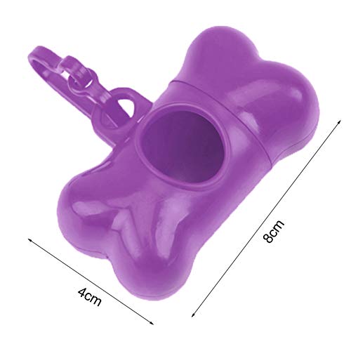 Image of Poop Bag Dispenser - Bone Shaped Pet Dog Waste Bag Holder - Plastic Garbage Bag Dispenser Carrier Case Includes 1 Roll (15 Bags) - Large, Earth-Friendly, Leak-Proof Pet Waste Bags (Black)