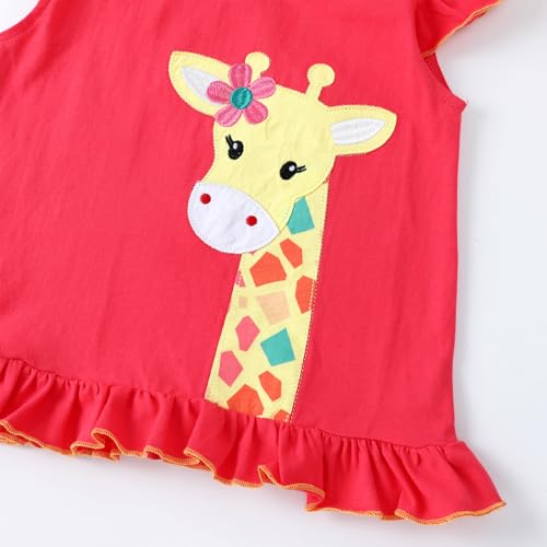Image of HILEELANG Toddler Girl Summer Short Outfit Sets Cotton Short Sleeve Tops Tees Shorts Clothing Sets