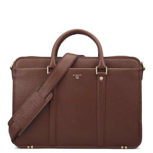 Image of Da Milano Leather Laptop Bag for Men & Women - Fits Up To 15 inch Laptop (1986A)