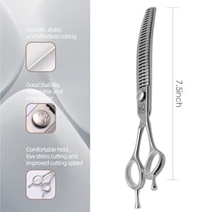 Dog grooming scissors 7 5 inch pet curved chunker shears made of japanese 440c advanced stainless steel professional grooming scissors for dogs cats and other pets   cucciolini doodles