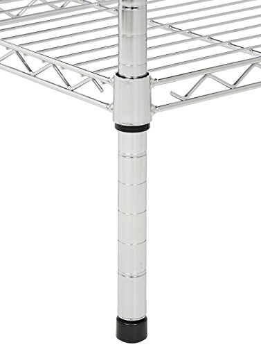 AmazonBasics 4-Shelf Adjustable, Heavy Duty Storage Shelving Unit (350 lbs loading capacity per shelf), Steel Organizer Wire Rack, Chrome (36L x 14W x 54H)