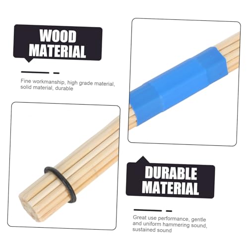 Baquetas profesionales de madera Vaguelly, paquete de 19 unidades, hechas de bambú, para instrumentos de percusión, accesorios duraderos y antideslizantes para bateristas miniatura 2
