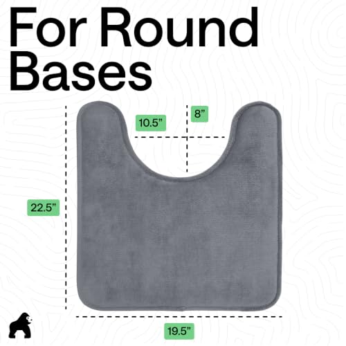 Image of GORILLA GRIP Thick Memory Foam Toilet Rug for Bathroom, U Shaped Washable, Soft Absorbent Velvet Topside Floor Mats, Machine Wash, Cushioned Luxury Rugs for Bath Room, 22.5x19.5, Graphite Gray
