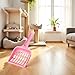 WLngtv Pink Cat Litter Scoop,Tray with Handle Compact Solid Color Cat Litter Sifter Coffee One Size