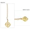 ManChDa Pocket Watch Chain - Pocket Watches Chains for Men with Compass Pendant, Pocket Watch and Chain, Albert Chain Fob T Bar Curb Link T-Bar Chain 2 Hook Antique for Men | Gold #2