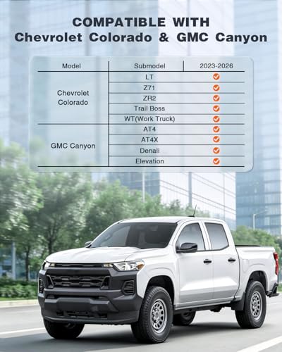 Image of Floor Mats for 2023-2025 2026 Chevy Colorado /GMC Canyon Crew Cab, Custom Fit All Weather TPE Floor Liners with Door Sill Protection, Waterproof Heavy Duty Full Coverage Black