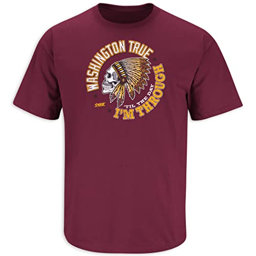 Washington True T-Shirt for Washington Football Fans (SM-5XL) (Maroon Short Sleeve, XX-Large)
