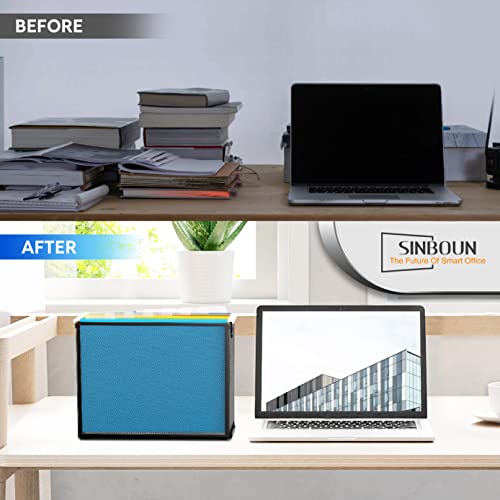 Sinboun Hanging File Organizer Letter-Size File Holder Filing Box Includes 7 Hanging Folders - Metal Mesh Magazine Book Letter Storage Cabinets File Cart For Office Home School, Easy Installation #TOP6