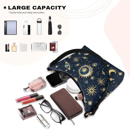 Image of Handbag for Women Leather Underam Shoulder Bag with Zipper Fashion Work Purse Waterproof Travel Wallet