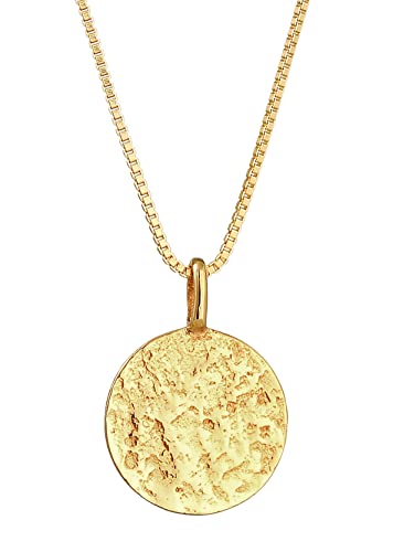 Chaîne en or pour homme Kuzzoi pendentif plaque ronde argent au quotidien