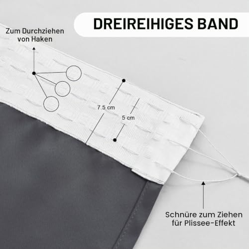 DWCN Raumteiler Vorhang Gardinen mit Kräuselband Extra Breite Vorhänge – Ansicht 5