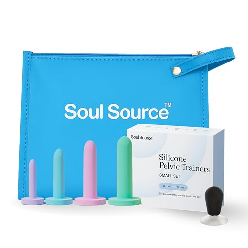 Soul Source | Silicone Wand Set Pelvic Floor Trainer | Progressive Comfort & Strength | with Travel Pouch and Handle (Small Set)