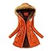 TTWOMEN Winter Damen Mittellange Warme Kapuzenmantel Jacke Lässige Langarm Slim Outwear Parkas