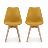 Homely - Pack de 2 sillas de Comedor o Cocina de diseño nórdico Day, Color Amarillo