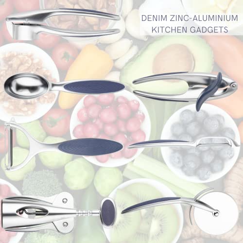 Premium Y Shaped Vegetable Peeler - Taylors Eye Witness, Great Kitchen Gadget, With Sturdy Zinc Aluminum Construction With Shiny Silver Colour, Glides Easily Over Apple, Carrot Or Potato, Denim Blue #TOP6