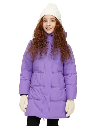 wantdo Girls' Winter Coat Long Puffer Jacket Warm Waterproof Parka with Hood3