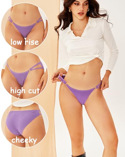 6 Pack Womens Underwear Cotton Hipster Panties Breathable Briefs Sexy Cheeky Stretch Hollow Out Bikini2