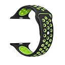 Techmount Silicone Luxury Dotted Sports Watch Band Strap Compatible with Apple Watch Straps 42mm 44mm 45mm 46mm 49mm iWatch Ultra & SE & Series 8/7/6/5/4/3/2/1 Breathable Replacement Strap (BLACK VOLT) gallery image