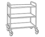 neoLab Transportwagen, 3 Etagen, 950 mm x 500 mm x 950 mm