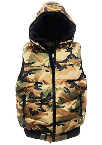 fratelliditalia.org Ärmellose Weste Camouflage Kapuze wasserdicht Herren gepolstert gesteppt, Camo, 90