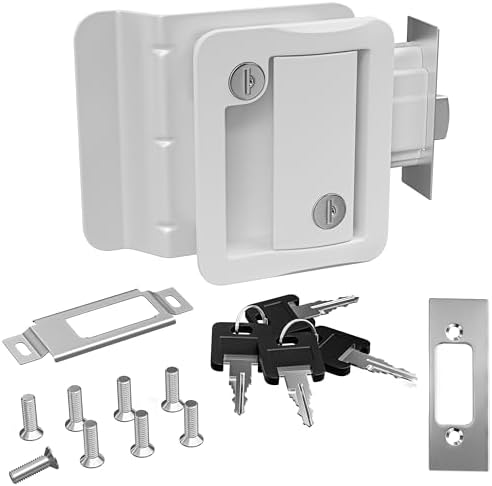 RV Door Lock Replacement with Paddle Deadbolt, Camper Door Handle Latch, 1...