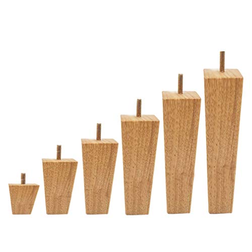 Patas para muebles de madera maciza de roble con diseño piramidal 4