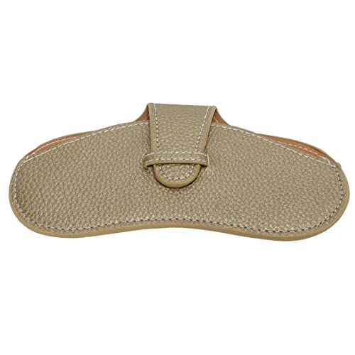 Image of Leather Sunglasses Case, Portable Soft Leather Sunglasses Bag, Flexible Sunglasses Pouch Slim Case for Men and Women(yellow)