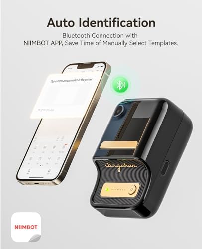 NIIMBOT B21 Etiket Makinesi Mürekkepsiz Bluetooth Etiket Yazıcısı, Küçük İşletmeler için 2 İnç Taşınabilir Termal Yazıcı, Adres, Logo, Giyim, Posta, Mumlar, Takı, Hediye için Etiket Yazıcısı, Siyah - Görsel 7