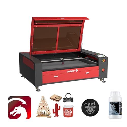 OMTech 130W Máquina de Grabado de Láser CO2 1300x900mm Grabador Laser con Enfoque Automático Panel de Control Digital RDWorks, Grabador de Láser CO2 para Madera(with Lightburn)