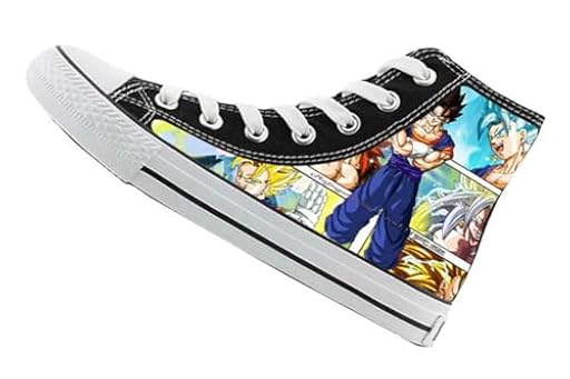 WANHONGYUE Dragon Ball Anime Zapatillas Altas Zapatos de Lona con Cordones Zapatillas de Deporte Sneakers Unisex Adulto 42 EU Negro / 10 | Ya disponible en tu tienda friki favorita! En mundofriki.es!