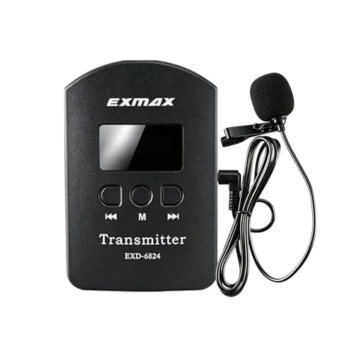Sistema inalámbrico de transmisión de voz para interpretación simultánea EXMAX EXD-101/EXD-6824, 2,4 GHz, con un solo transmisor miniatura 1