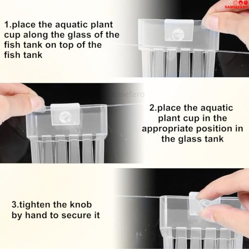 Image of SANSEFERO Water Plant Holder Pot Cup for Aquarium Fish Tank Decoration and Aquascape Aquaponic Plant Growing Landscape Plants Cup Decoration Hanging Type (Pack of 2)