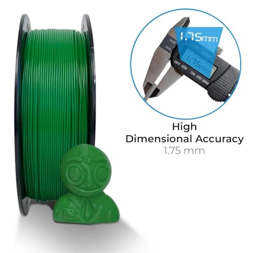 Image of NFIL3D Premium High Strength PLA+ Emerald Green 3D Printer Filament | Dimensional Accuracy + /- 0.015mm |1.75mm | Easy to Print, No Clogging,Smooth Finish,Tangle-Free |Compatible with All 3D Printers